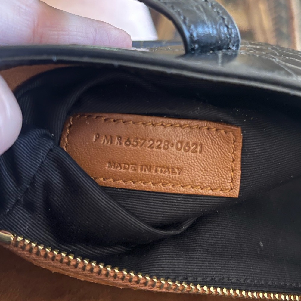 Saint Laurent Croc Print Shoulder Bag - Picture 14 of 15